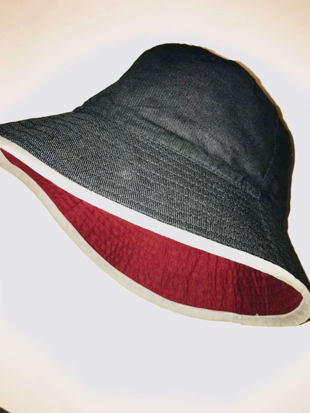 Vintage 90s Reversible Bucket Hat Burgundy Black Gray Retro Y2K Grunge Hip Hop